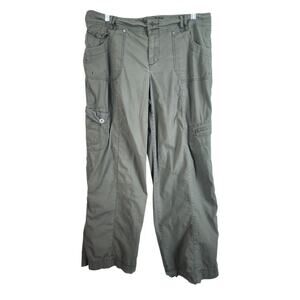 Y2K Vtg Cargo Pants Size 12 Green Khaki Baggy Pockets Grunge Skater Large Women